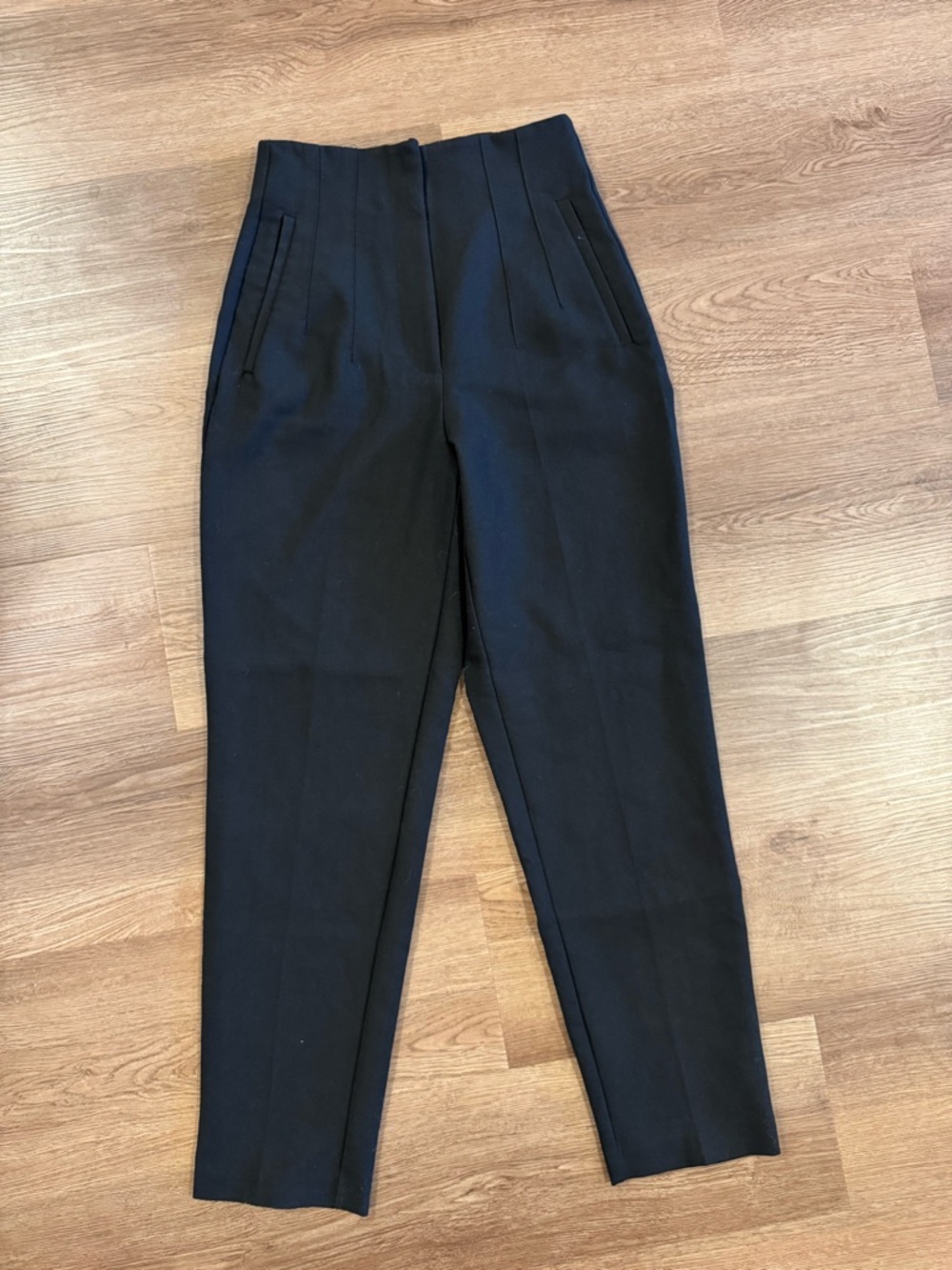 Zara High-Waist Black Tailored Trousers